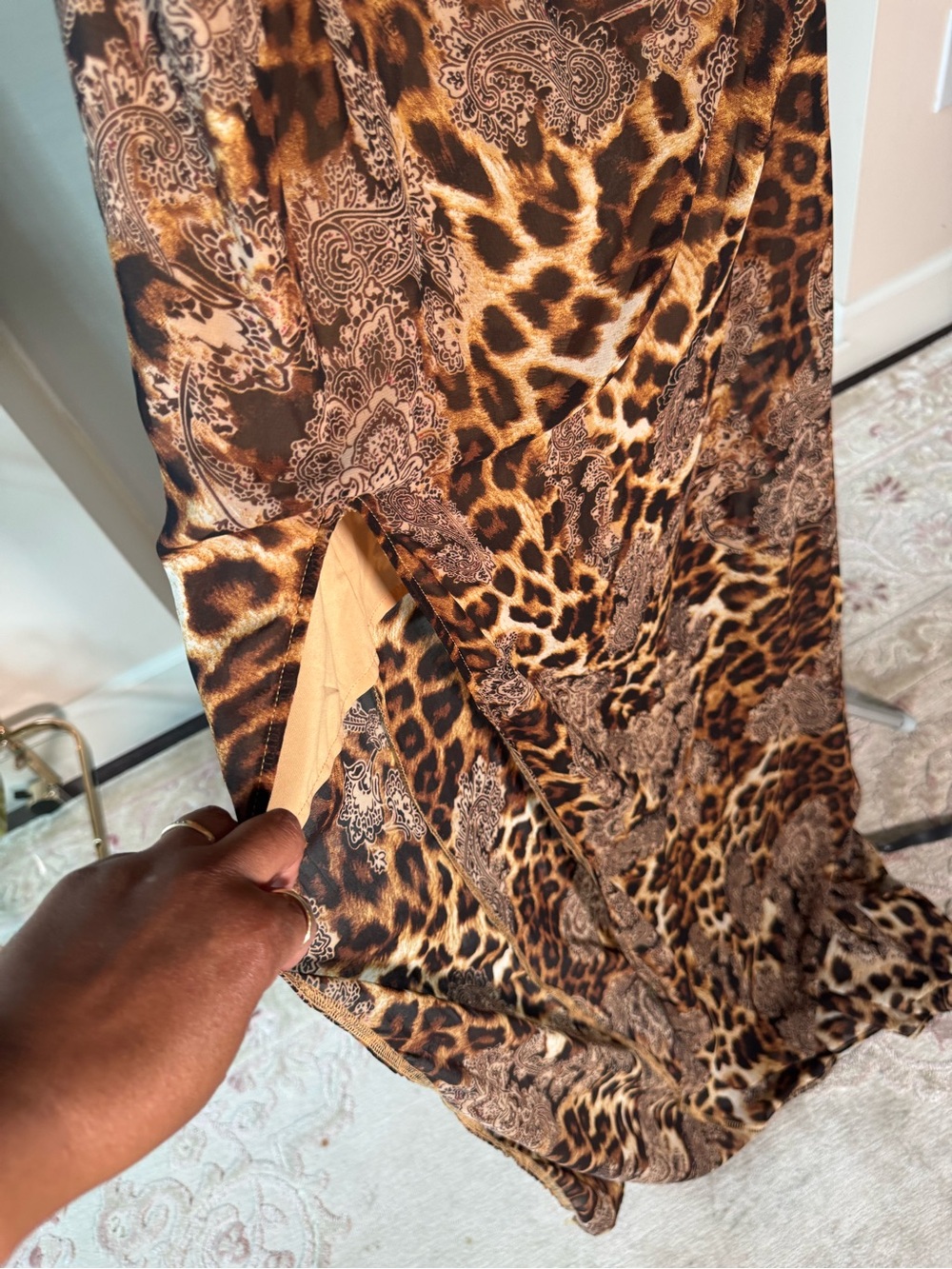 Fashion Nova Leopard-Print Maxi Slip Dress - Brown - Picture 7 of 13